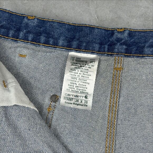 Carhartt B73-DST Denim Double Knee Loose Original Fit Jeans 36x36 (Actual 36x35) - Picture 3 of 7